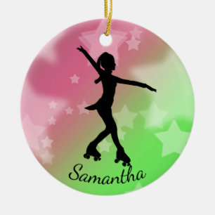 Ornamento De Cerâmica Roller Skater Design Cerâmica