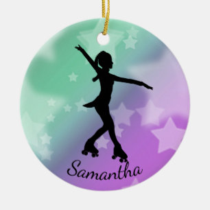 Ornamento De Cerâmica Roller Skater Design Cerâmica