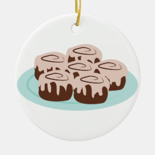 Ornamento De Cerâmica Rolls Cinnamon