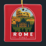 Ornamento De Cerâmica Roma Itália Viagem Retro Emblem<br><div class="desc">Design de arte vetorial de Colosseum de Roma. Roma situa-se na parte central-oeste da Península Italiana,  no Lácio,  ao longo das costas do Tibre.</div>