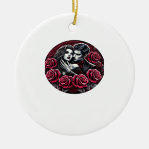 Ornamento De Cerâmica Romance Gótico Vampiro - Até A Morte Nos Faz Em Cl