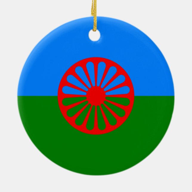 Ornamento De Cerâmica Romani Flag (Traseira)