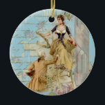 Ornamento De Cerâmica Românico Paris Amante Shabbychic azul<br><div class="desc">Design de estilo de dissociação shabbychic impressionante, de LeahG, com dois amantes parisienses, casal antigo estilo vintage. Romântica fundo azul-bebê, flores, florescências, homem, mulher, árvore. Adoráveis acessórios, presentes e objetos decorativos para sua casa. Acessórios temáticos rusticados shabbychic são muito populares e tendenciosos. Estes itens fariam super presentes para todas as...</div>