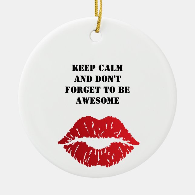 Ornamento De Cerâmica Romantic chic luxe red lips (Frente)