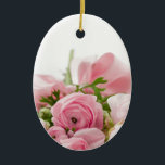 Ornamento De Cerâmica Romântico Casamento Adorava Buquê Flor Rosa Suave<br><div class="desc">Romântico Casamento Adorava Buquê Flor Rosa Suave</div>