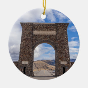 Ornamento De Cerâmica Roosevelt Gate Entrance Yellowstone