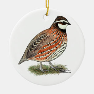 Ornamento De Cerâmica Rooster Bobwhite Quail
