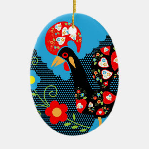Ornamento De Cerâmica Rooster Português