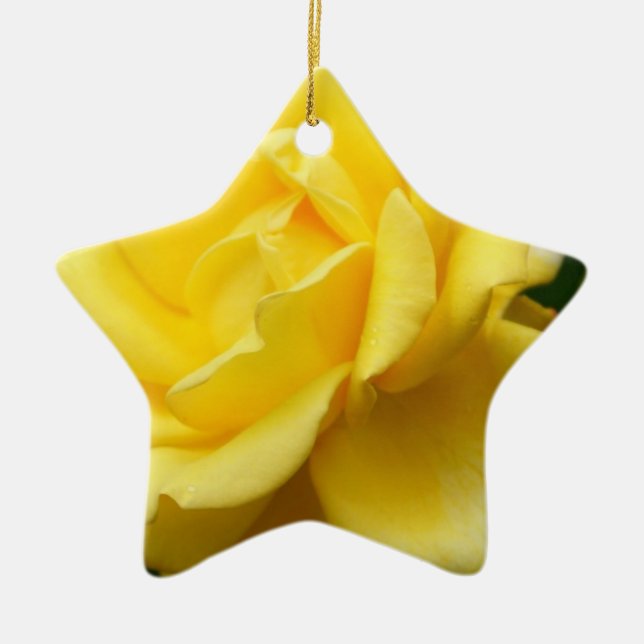 Ornamento De Cerâmica Rosa amarelo de Texas (Frente)