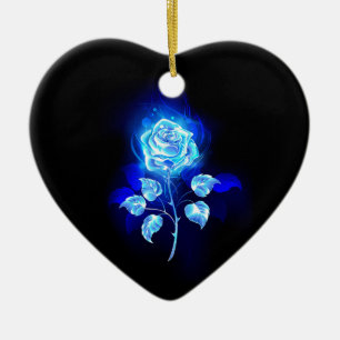 Ornamento De Cerâmica Rosa azul queimado