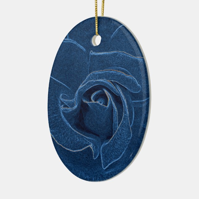 Ornamento De Cerâmica rosa azul veludo (Esquerda)