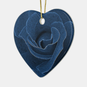 Ornamento De Cerâmica Rosa azul velvet