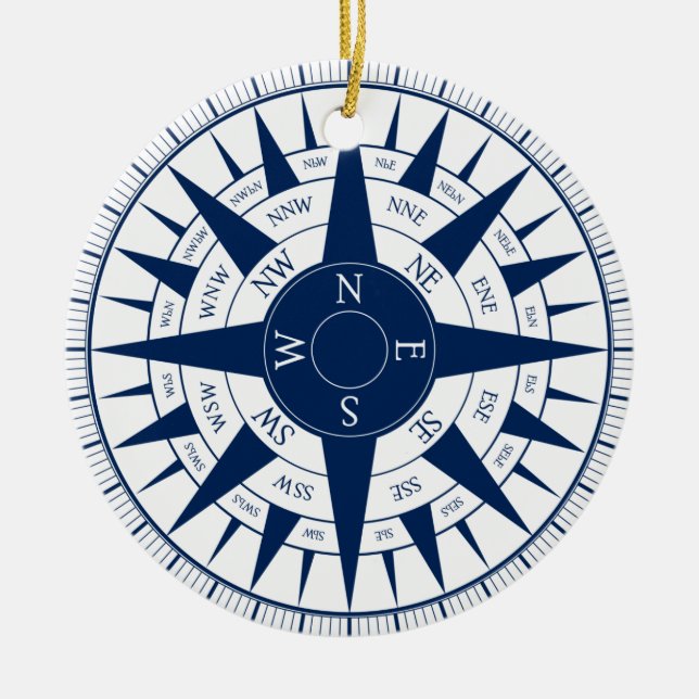 Ornamento De Cerâmica Rosa de compasso (Frente)