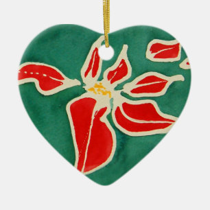 Ornamento De Cerâmica Rosa de Natal