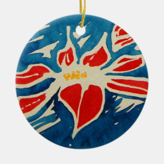 Ornamento De Cerâmica Rosa de Natal