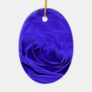 Ornamento De Cerâmica Rosa de Veludo Azul