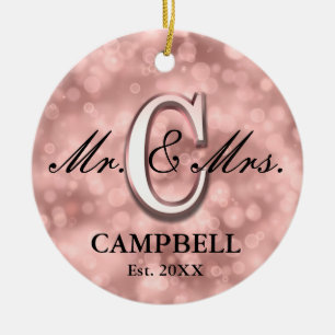 Ornamento De Cerâmica Rosa Dourado - Novo personalizado