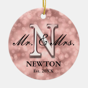 Ornamento De Cerâmica Rosa Dourado - Novo personalizado