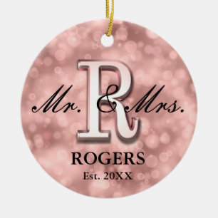 Ornamento De Cerâmica Rosa Dourado - Novo personalizado