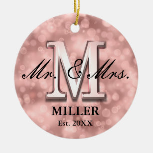 Ornamento De Cerâmica Rosa Dourado - Novo personalizado