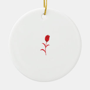 Ornamento De Cerâmica Rosa Madder, Lava Vermelho, Design floral