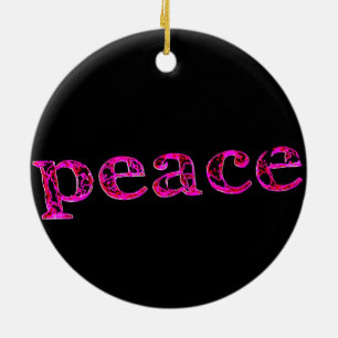 Ornamento De Cerâmica rosa na paz preta
