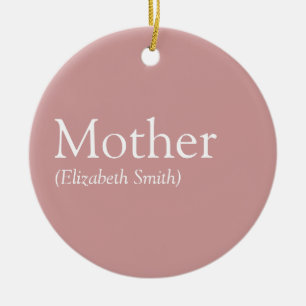 Ornamento De Cerâmica Rosa Pó Rosa Personalizado Mãe Definição