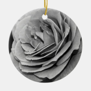 Ornamento De Cerâmica Rosa Preta e Branca