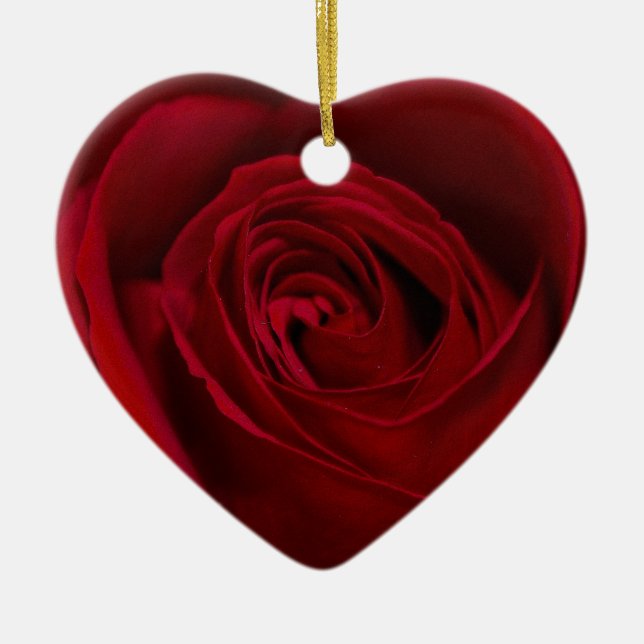 Ornamento De Cerâmica Rosa vermelha lindo (Frente)