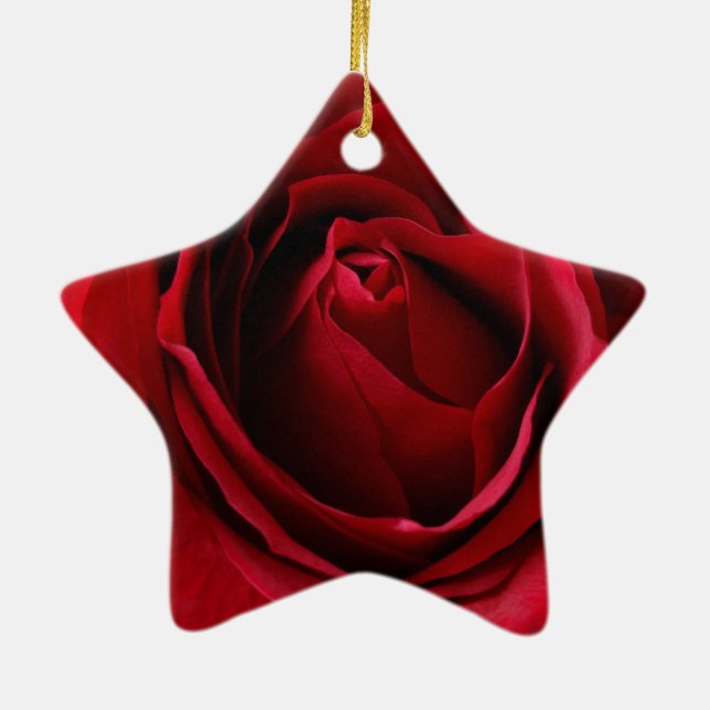 Ornamento De Cerâmica rosa vermelha profunda (Verso)