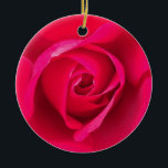 Ornamento De Cerâmica Rosa Vermelho Romântico Rosa v2<br><div class="desc">Rosa romântico e rosa vermelha.</div>