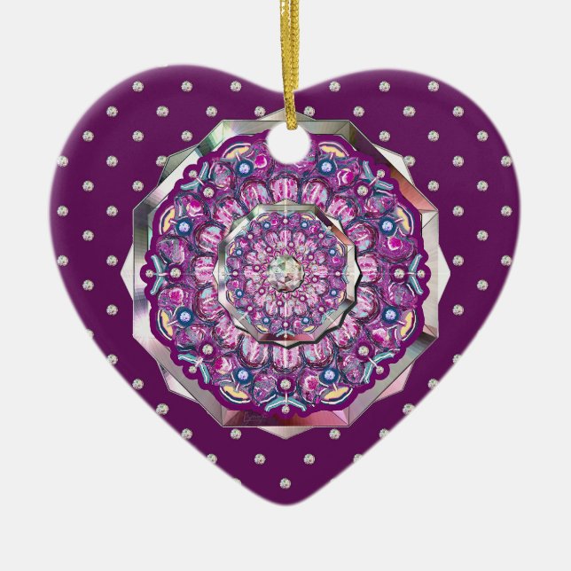 Ornamento De Cerâmica Rosace vermelho cardinal (Frente)