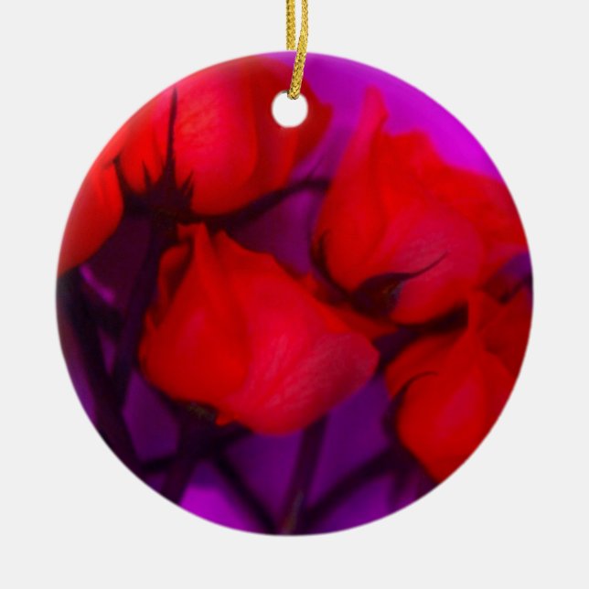 Ornamento De Cerâmica Rosas (Frente)