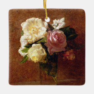Ornamento De Cerâmica Rosas