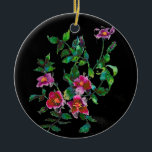 Ornamento De Cerâmica Rosas de cor de água magenta, cor-de-rosa, elegant<br><div class="desc">Uma pintura original,  cor-de-água,  cor-de-rosa-escuro,  rosa-escuro - um toque de elegância floral de Verão-</div>