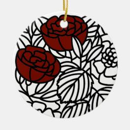 ORNAMENTO DE CERÂMICA ROSAS DE JARDIM ENCANTADOS