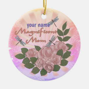 Ornamento De Cerâmica Rosas magníficos da mãe