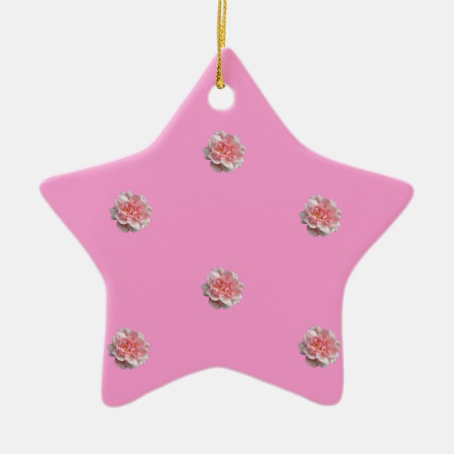 Ornamento De Cerâmica Rosas Rosa a Rosa (Frente)
