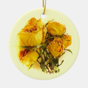 Ornamento De Cerâmica Rosas secos