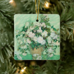Ornamento De Cerâmica Rosas | Vincent van Gogh<br><div class="desc">Rosas (1890) do artista poste-impressionista holandês Vincent Van Gogh. A obra original é um pintura a óleo em canvas que representa uma vida estática de rosas brancas contra um fundo verde-claro. Use as ferramentas de design para adicionar texto personalizado ou personalizar a imagem.</div>