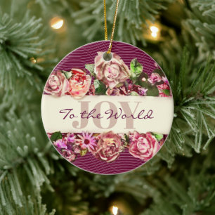 Ornamento De Cerâmica Rosas Vintage personalizáveis, alegria Bonito ao m