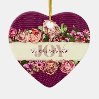Ornamento De Cerâmica Rosas Vintage personalizáveis, alegria Bonito ao m