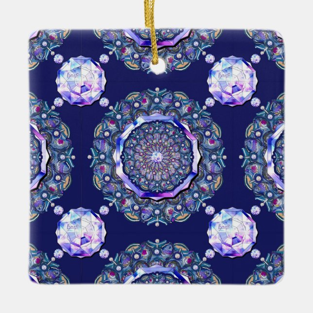 Ornamento De Cerâmica rosca azul (Frente)