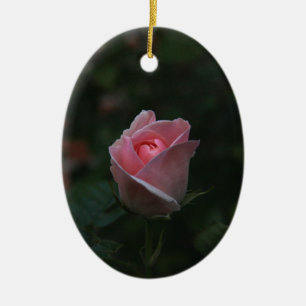 Ornamento De Cerâmica Rosebud cor-de-rosa