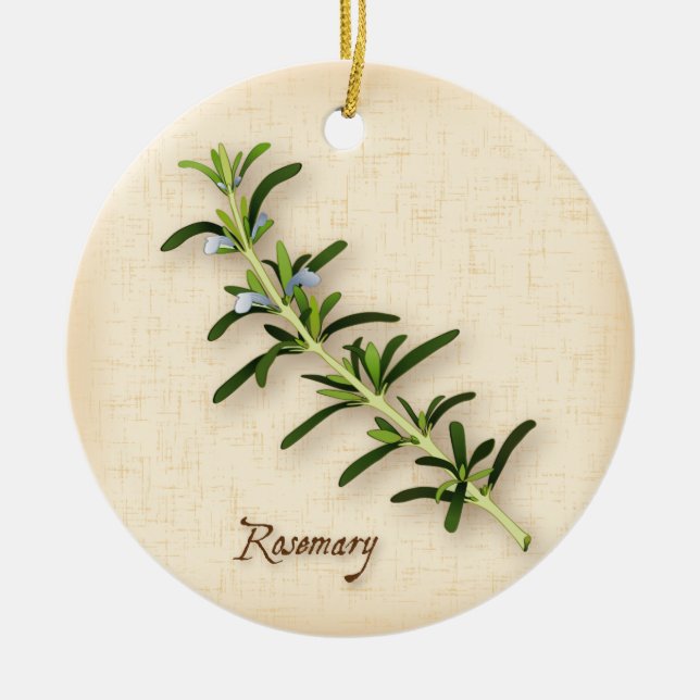 Ornamento De Cerâmica Rosemary Herb (Frente)