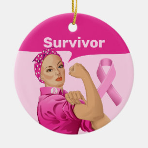 Ornamento De Cerâmica Rosie, a Consciência do Cancer da Mama do Ribeirão