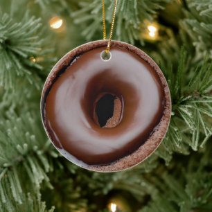 Ornamento De Cerâmica Rosquinha de Fosco de chocolate personalizada