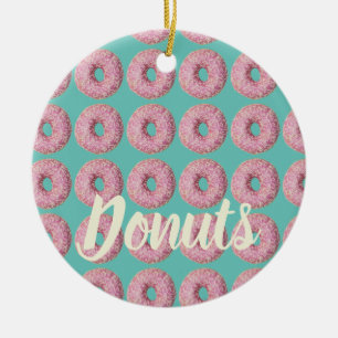 Ornamento De Cerâmica Rosquinha Padrão Vegan para Dente Doce Vegetarian