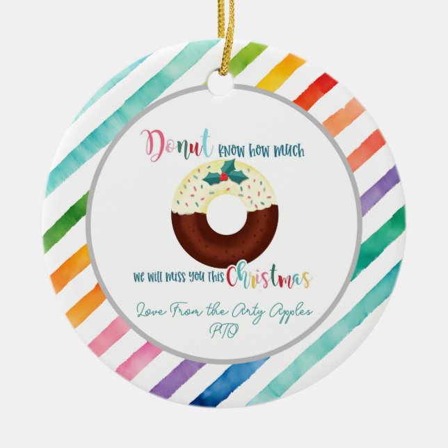 Ornamento De Cerâmica Rosquinha sabe o quanto sentimos sua falta no Nata (Frente)