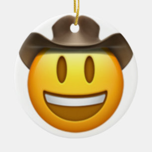 Ornamento De Cerâmica Rosto de Cowboy emoji